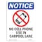 Signmission OSHA Sign, 10" H, Rigid Plastic, No Cell Phone Use Sign With Symbol, Portrait, V-14418 OS-NS-P-710-V-14418 - alternate 1